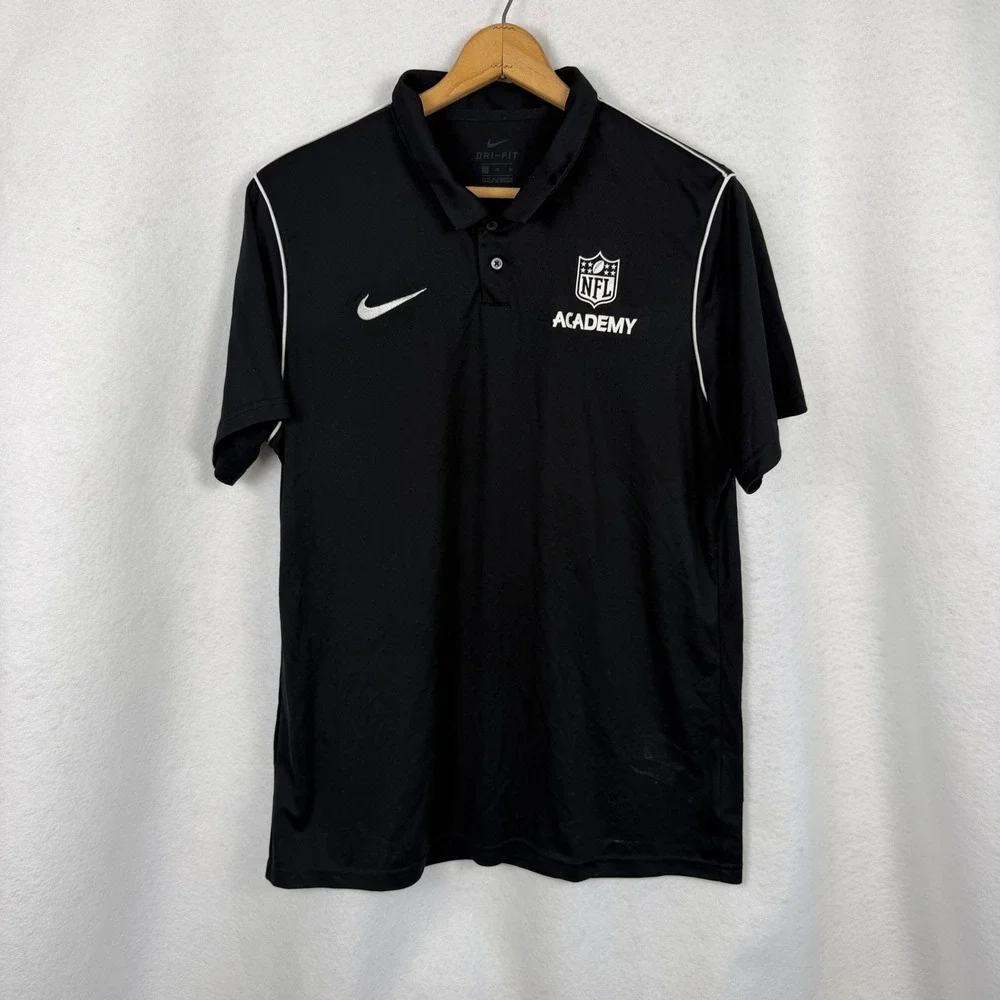 Nike Polo Shirt Youth XL NFL Academy Dri-Fit Short Sleeve Black